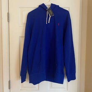 NWT XL Polo Ralph Lauren Fleece Hoodie Royal Blue